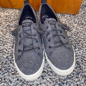 sparkly blue sperry shoes